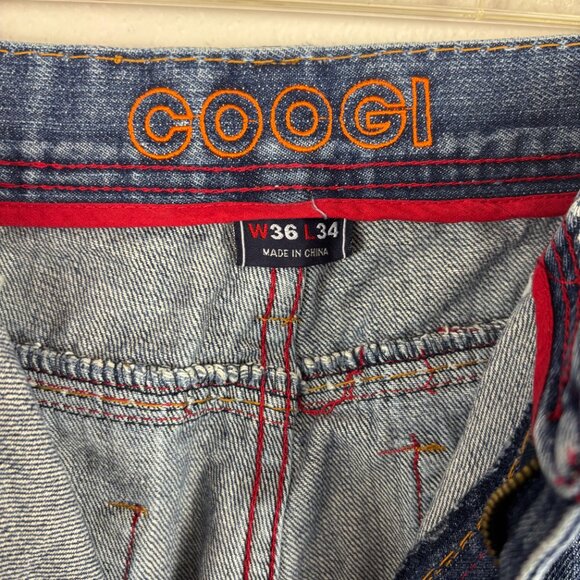 Vintage Coogi Australia Blue Denim Embroidered Pockets Straight Leg Jeans 36x34 - Picture 6 of 10